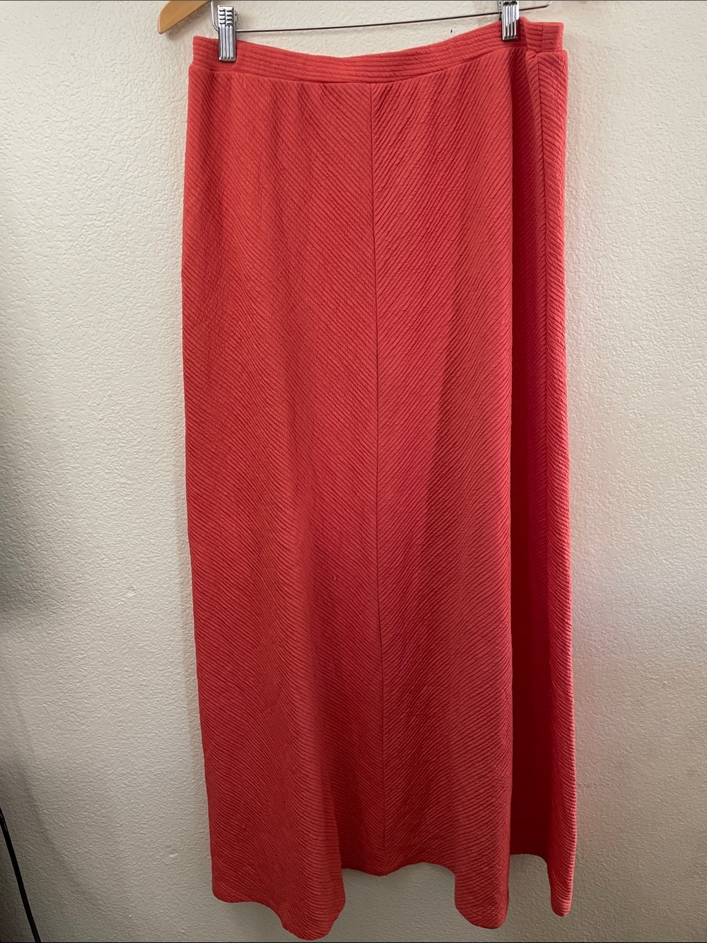 Maria Gabrielle coral orange Textured Maxi A-line Skirt 32x43 L